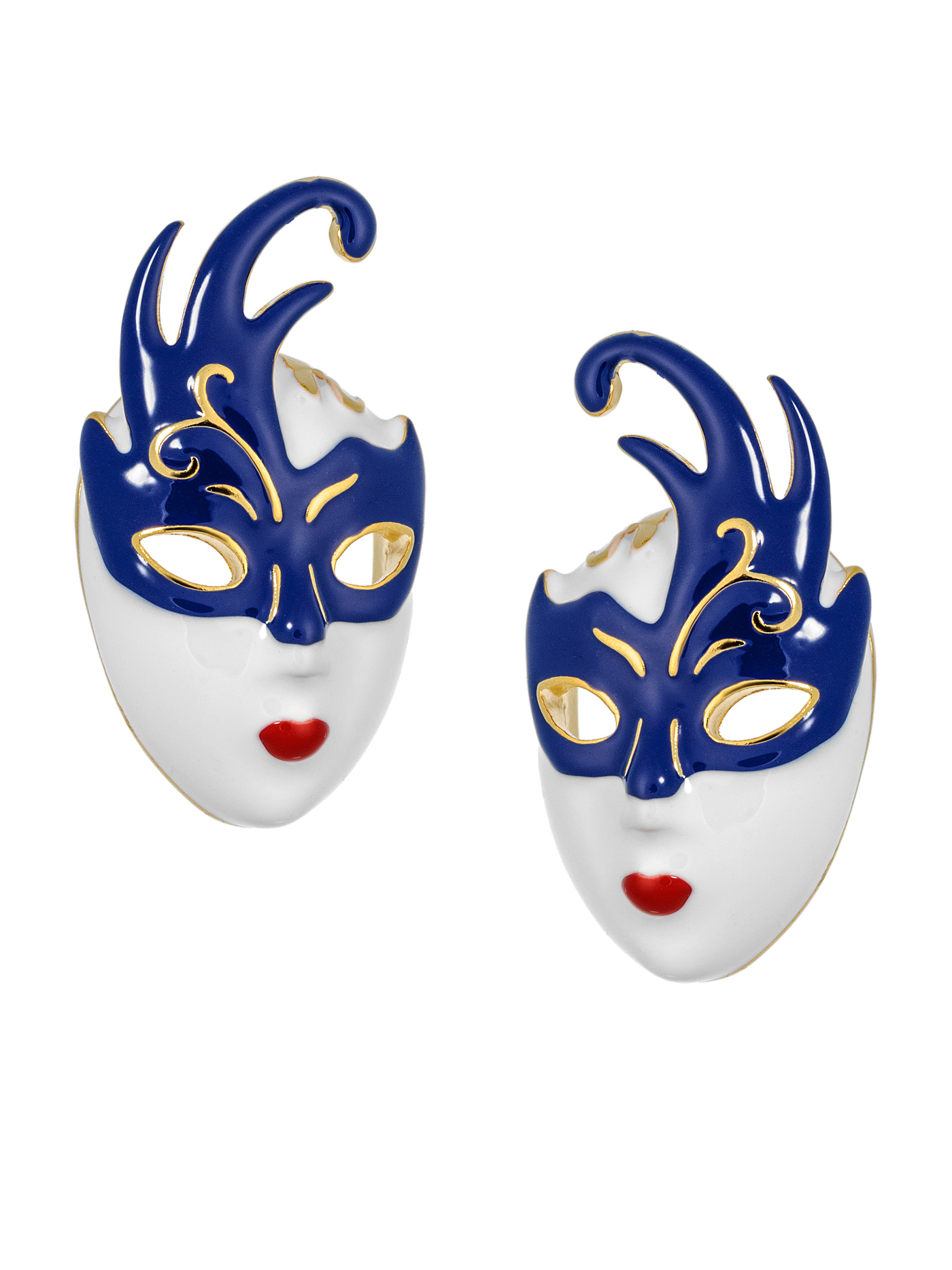 Массивные дизайнерские серьги Маски венецианские