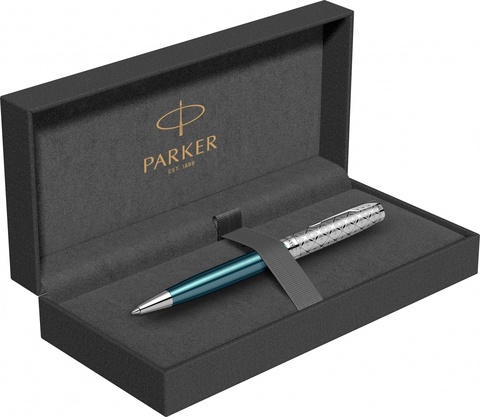 Ручка шариковая Parker Sonnet Premium 2021, K537, Metal & Blue Lacquer CT (2119649)