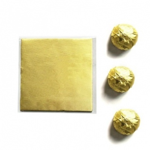 Фольга оберточная для конфет Золотая, 10*10см, 100шт
