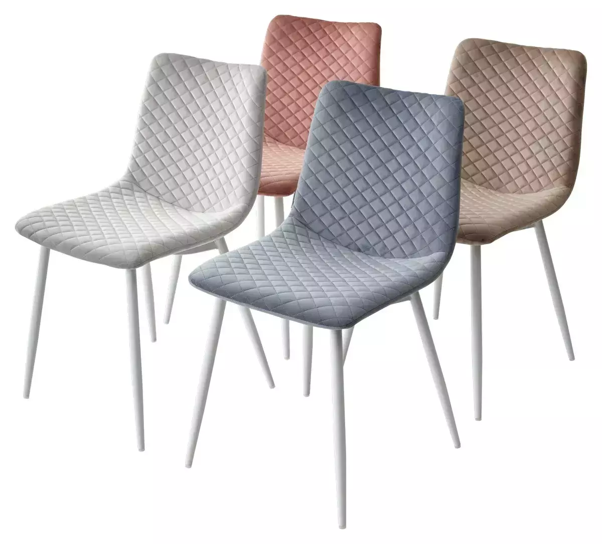 Стул TINTIN BLUVEL-03 LIGHT GREY / белый каркас М-City