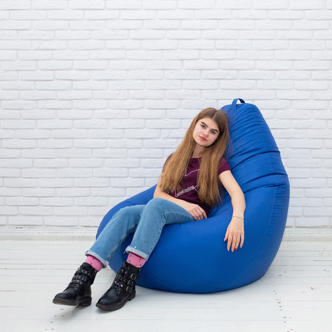 Груша XL плащёвка, несъёмный чехол (синяя)