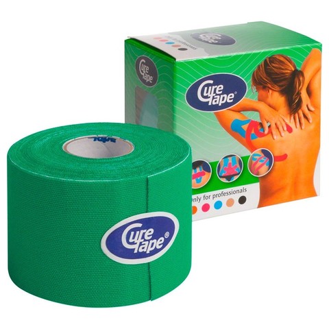 Тейп кинезиологический CureTape Green, 5 см x 5 м, арт. 161216, зеленый