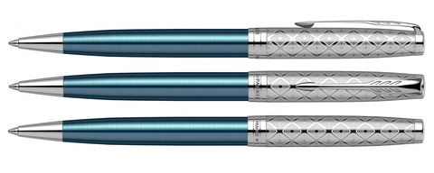 Ручка шариковая Parker Sonnet Premium 2021, K537, Metal & Blue Lacquer CT (2119649)