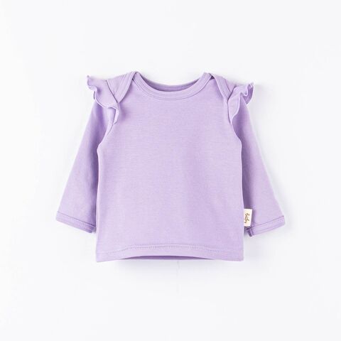 Ruffled long-sleeved T-shirt 3-18 months - Lavender