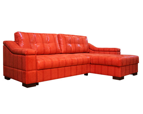 Угловой диван Макс П5 2д1я, обивка искусственная замша Нубук оранж HWS