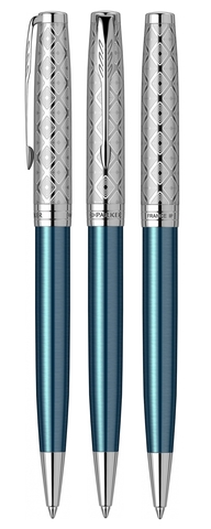 Ручка шариковая Parker Sonnet Premium 2021, K537, Metal & Blue Lacquer CT (2119649)