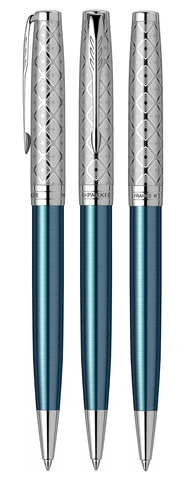 Ручка шариковая Parker Sonnet Premium 2021, K537, Metal & Blue Lacquer CT (2119649)