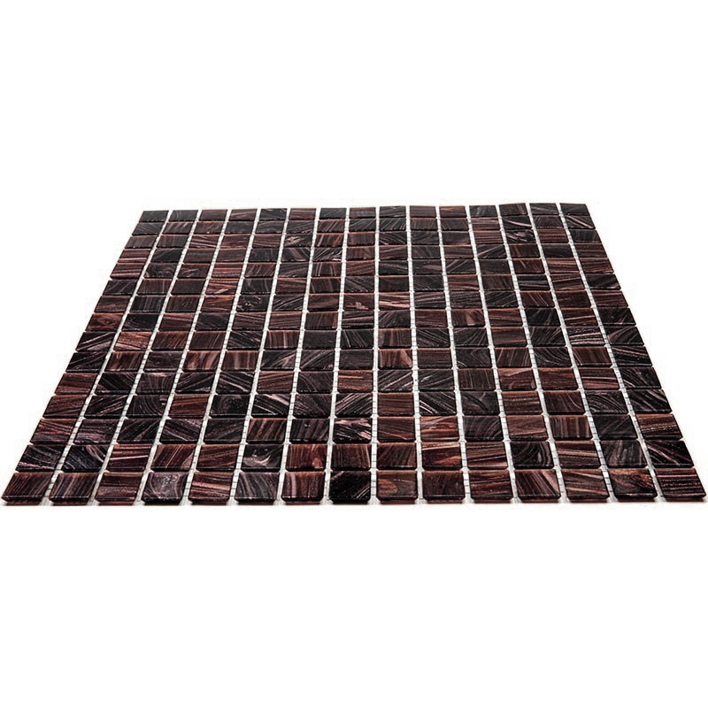 MIX20-BR616 Chocolate Мозаика смешанного цвета чип 20 стекло Alma Mix коричневый черный квадрат глянцевый