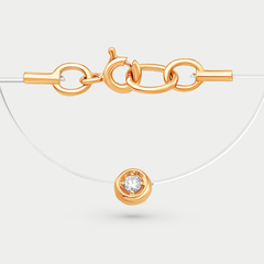 Колье женское из красного золота 585 пробы с фианитами (арт. П1020690)