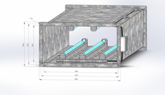 Секция бактерицидной обработки воздуха для прямоугольных каналов 600х300/79, 5 ламп