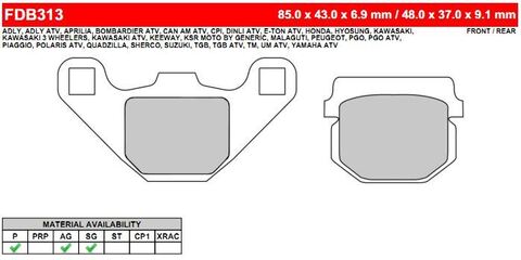 FDB313P Тормозные колодки дисковые MOTO, блистер 2 шт