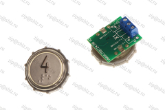 Кнопка (кнопочный модуль) ВКЛ13А-7-4ПБ "4 этаж", круглая, белая подсветка, с кодом Брайля