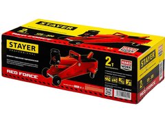 STAYER R-22 RED FORCE, 2 т, 125 - 320 мм, подкатной домкрат для легковых а/м, Professional (43152-2)