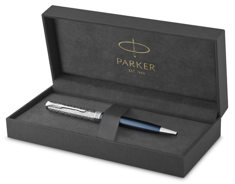 Ручка шариковая Parker Sonnet Premium 2021, K537, Metal & Blue Lacquer CT (2119649)