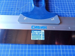 СИБИН 350 мм, усиленный, алюминиевая направляющая, 2к ручка, нержавеющий, Фасадный шпатель (10085-35)