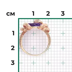 01-5779-00-203-1110-Кольцо «Змея» из золота c аметистом в огранке груша