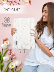 Чехол для ноутбука 14" и 15,6" (Белый мрамор)