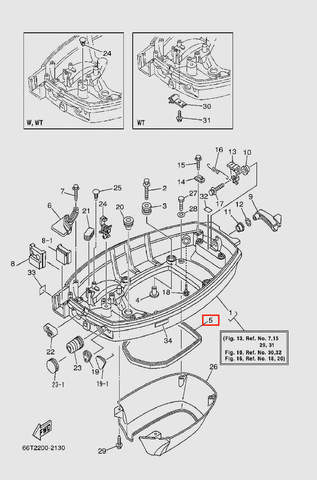 Уплотнитель резиновый  для лодочного мотора T40 Sea-PRO