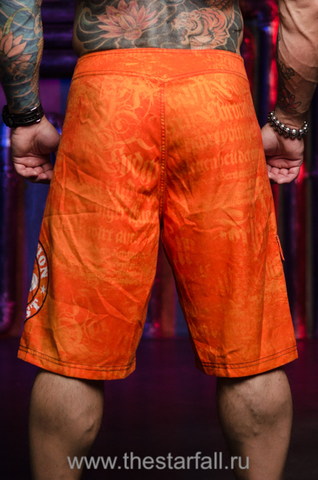 Affliction | Шорты мужские Break Boardshort Orange 101BS044 сзади