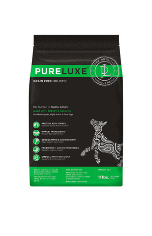 купить PureLuxe Elite Nutrition for healthy activity dogs with turkey & salmon сухой корм для активных собак с индейкой и лососем