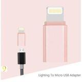 Переходник OTG Micro USB на Lightning Hoco (Розовый)