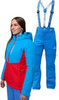 Женский утеплённый прогулочный лыжный костюм Nordski Montana Premium Blue-Red с лямками