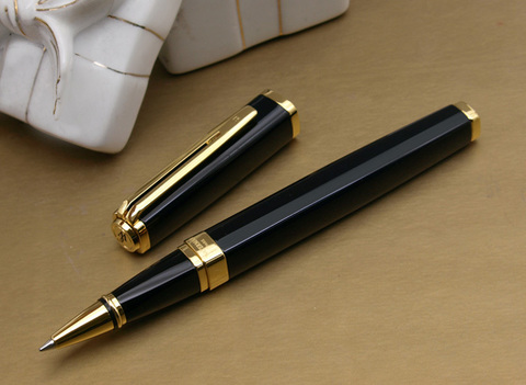 Ручка-роллер Waterman Exception, цвет: Slim Black GT, стержень: Fblk (TF)123