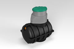 Септик отстойного типа с насосным отсеком ЭкоПром Rostok Дачный 1500 л. горизонтальный / 450 л. в сутки / 2-4 чел. / принудительный сброс (168x112x184см;85кг;черный, зеленый) - арт.555766