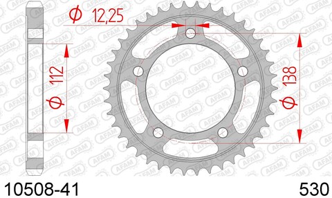 AFAM 10508-41 звезда задняя HONDA CB 1100, HONDA CBF 1000 (ведомая) стальная, 530, (JTR302.41)