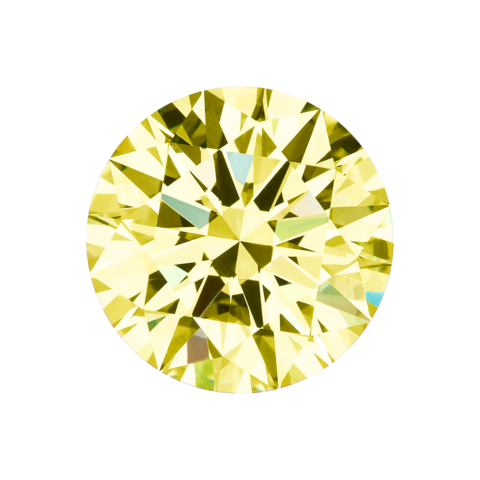 Муассанит Лимонный "Бриллиантовая огранка" 6,5 мм