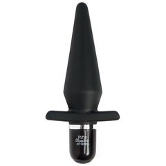 Черная анальная пробка с вибрацией Delicious Fullness Vibrating Butt Plug - 14 см. - 