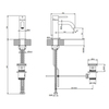 Gessi 316 Смеситель для раковины на 1 отверстие с донным клапаном, излив 123мм, цвет: brushed black metal pvd 54001#707