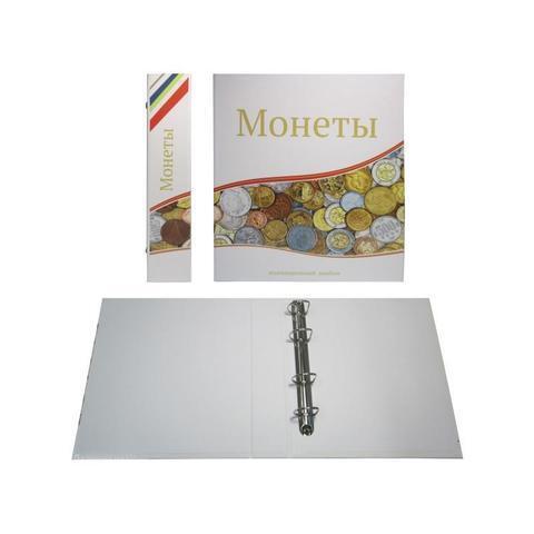 Альбом-папка - Optima «Монеты» (230*270*50) с кольцевым механизмом, без листов (картон)  (СОМС)