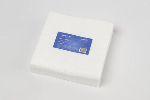 White Line Салфетка одноразовая 20*20, спанлейс 40, белый 100 шт ПАЧКА
