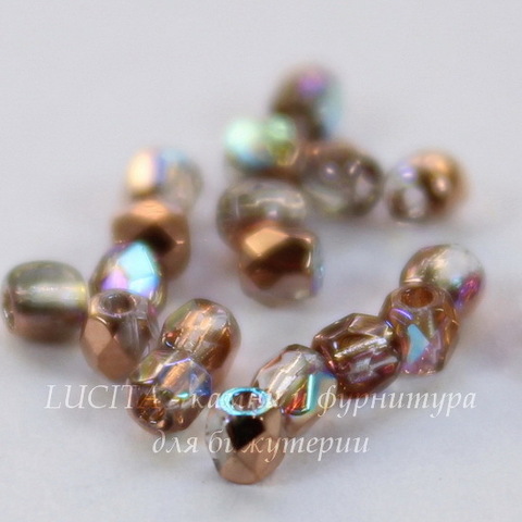 Бусина 2Tiny Шарик с огранкой, 2 мм, радужная с медью