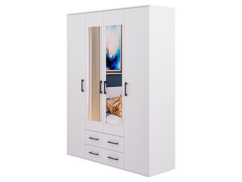 Шкаф 4-х дверный Шон-7 белый