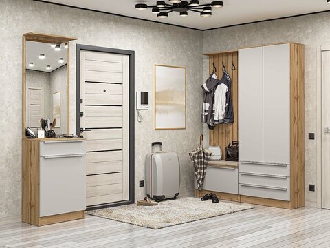 Прихожая Стиль-04 Silky Light Grey Дуб Вотан
