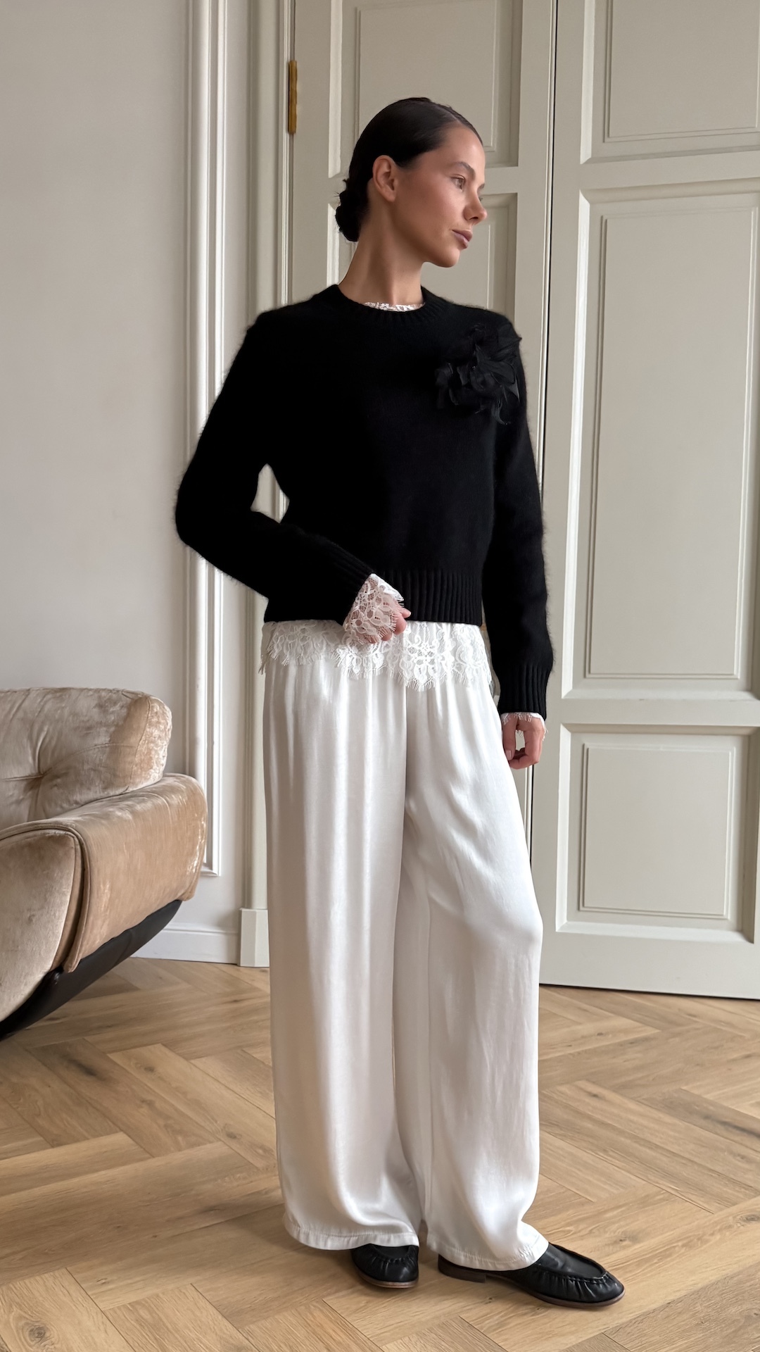 Джемпер плотной вязки с ангорой