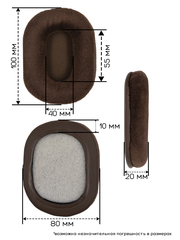 Амбушюры Audio-Technica M20, M30, M40, M50, M60, M70 (Велюр)