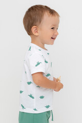 фуфайка  для мальчика  КР 302737/белый,дино к558