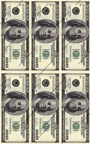 Сахарная картинка Доллары, 14*6 см