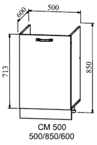 Кухня Манго шкаф нижний мойка 850*500