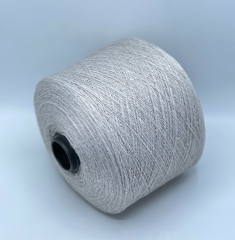 Бобинная пряжа, Linette Pailletes, 450м, 80% Лен, 20% Полиэстер(пайетка), Светло-серый+пайетка.37713