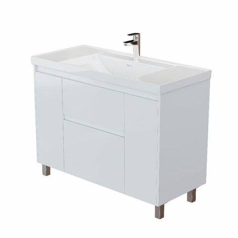 Aquanet 346342 Тумба Nova Lite 2.0 110 напольная цв. белый глянец (346342)