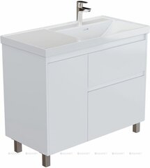 Aquanet 365914 Тумба с раковиной Nova Lite 2.0 100 R напольная цв. белый глянец (365914) фото
