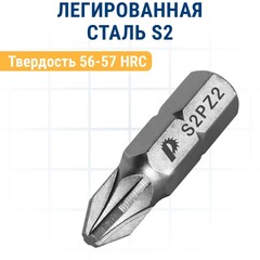 Бита отверточная ПРАКТИКА Мастер PZ-2 х 25мм (3шт) (776-263)