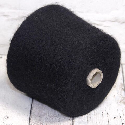 Кидмохер с бэби альпакой Lanificio del'Olivo NOIR 2300 черный