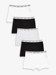 Трусы-шорты для девочки Next D39-288, 5 шт., Белый, Серый, Черный