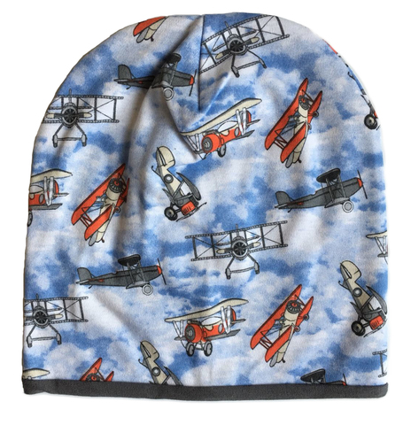 Детская шапочка бини с принтом Ретро - самолеты