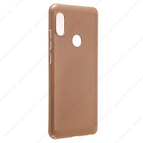 Накладка пластиковая перфорированная для Xiaomi Redmi Note 5 Pro золото